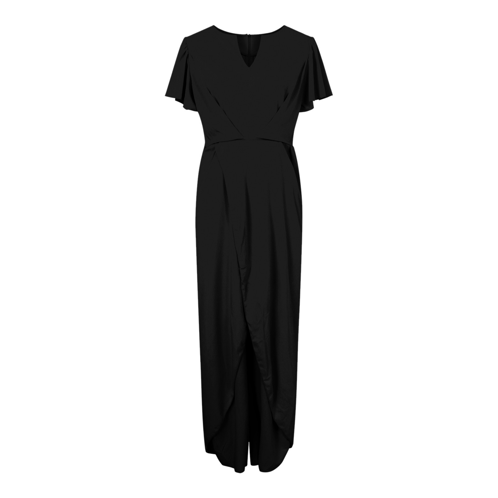 thumbnail image 4 of Mono largo de pierna ancha para mujer - Mangas elegantes de encaje, conjunto festivo para fiesta, poliéster, tallas S-XXL, 4 of 5